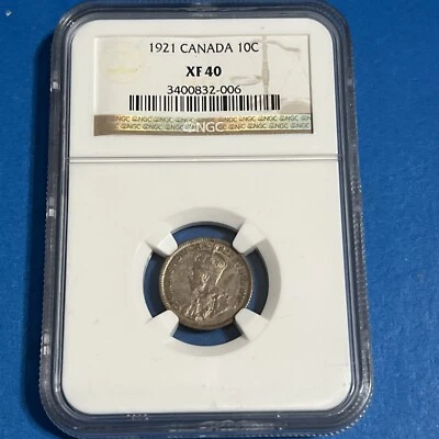 1921 Canada 10 Cents NGC XF 40 - Image 1 of 4