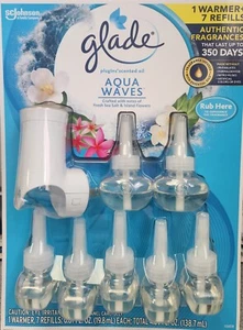 Glade PlugIns Scented Oil Warmer + 7 Refills (Aqua Waves) - Picture 1 of 1