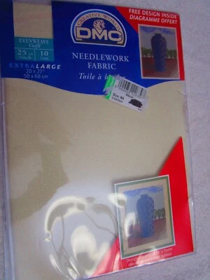DMC Evenweave 针绣织物 Ecru 25 件 ~ 20 英寸 x 27 英寸 — 第 1/4 张图片