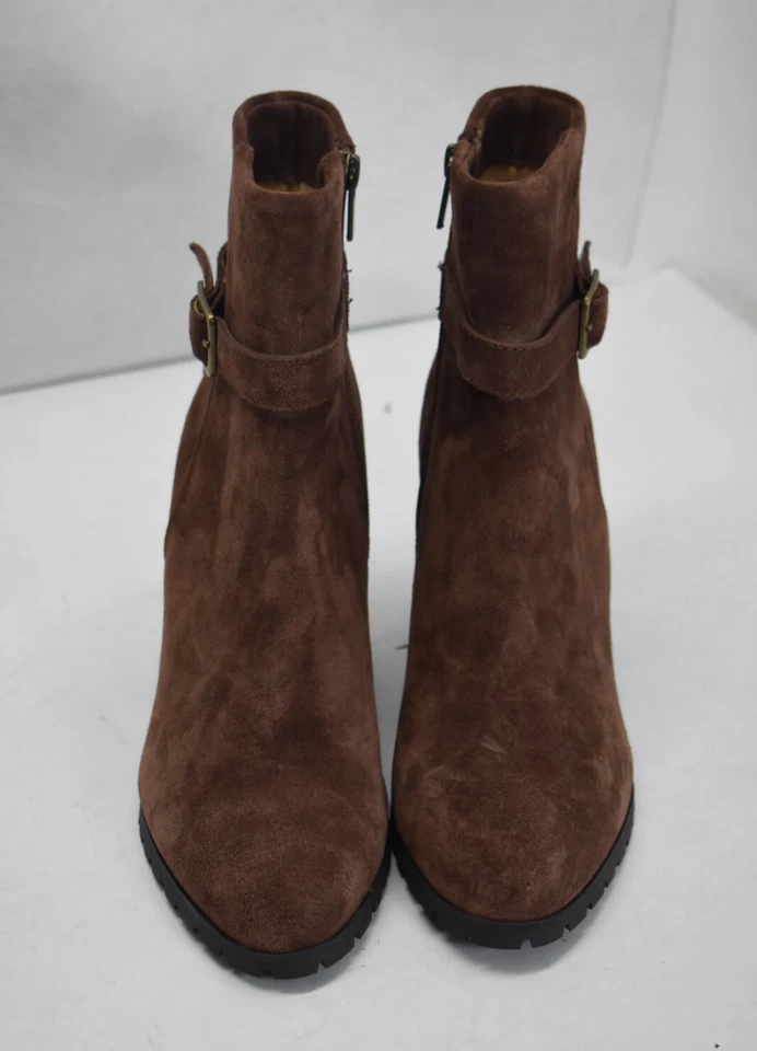 Великолепный Паскаль темно коричневый стороны молнии 4» на танкетке кожаный ботинок женщин размер 8,5 - Изображение 1 из 4