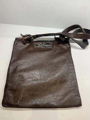 Bolsos Harley-Davidson Cartera Harley Davidson Cuero Marrón Hebillas Plateadas 12 x 13 Foto 1 de 4