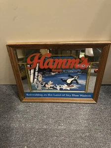 Hamm's Bier Spiegel Schild mit dem Hamms Bären und Freunden 14x18 - RAR Vintage 1986 - Bild 1 von 6