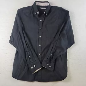 TOMMY BAHAMA HERREN HEMD ZUM KNÖPFEN GRÖSSE M SCHWARZ LANGARM BAUMWOLLE TENCEL MISCHUNG - Bild 1 von 6