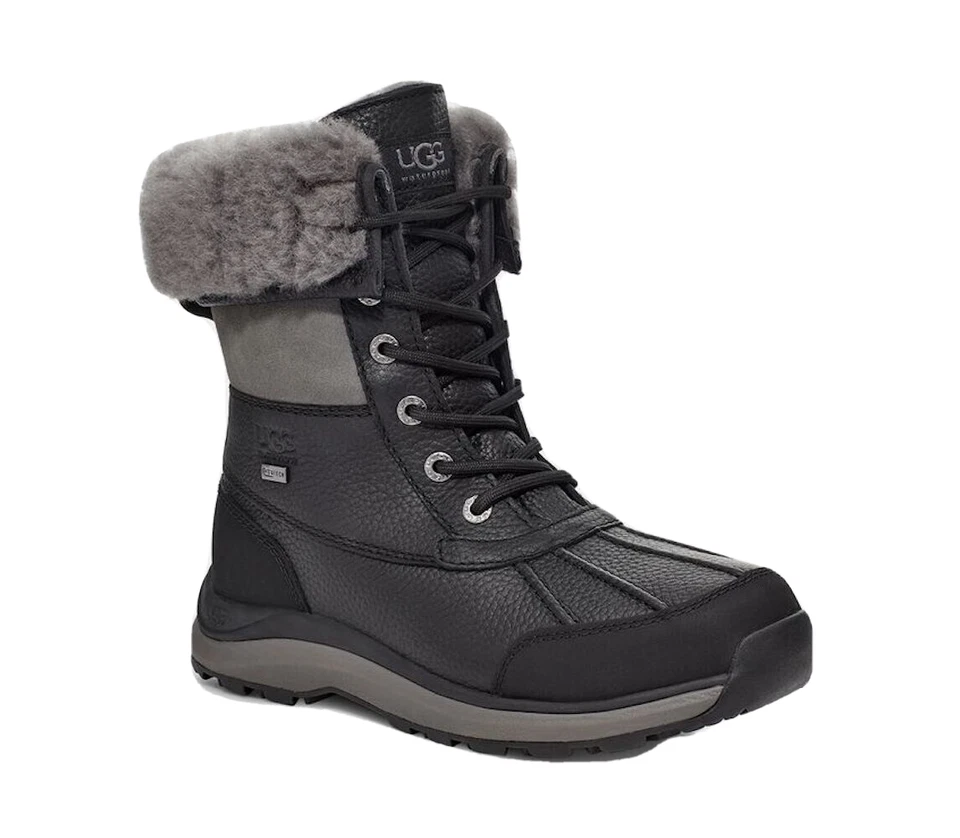 UGG Australia 1095141 Adirondack III Women's Waterproof Snow Boots Black Size 7