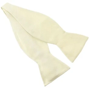 Tony & Paul. Noeud papillon à nouer. Confection main, Soie. Blanc avorio  - Uni  - Picture 1 of 3