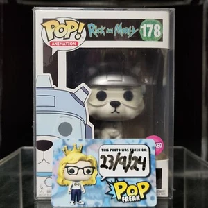 FUNKO POP! RARE Rick and Morty #178 Snowball Flocked LACC Stickerless [VAULTED] - Picture 1 of 7