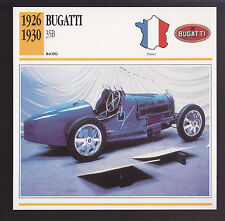 1926-1930 Bugatti Type 35B Race Car Spec Sheet Photo Info CARD 1927 1928 1929