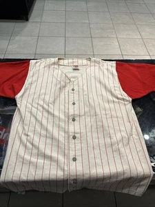 Vintage 90s Wilson Blank Baseball Jersey Sizr Large Cream/Red - Picture 1 of 6