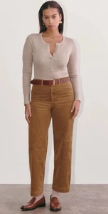 Everlane The Sailor Hose Cord weites Bein braun Größe 6 Herbst Retro hoher Bund Ae3 - Bild 1 von 10