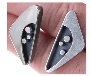 Everett MacDonald (1924-1991) CA Modernist Sterling abstract cufflinks - Imagen 1 de 6