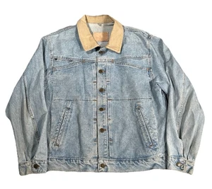 Giacca denim vintage Marithe Francois Girbaud taglia M velluto a coste colletto boxy fienile - Foto 1 di 12