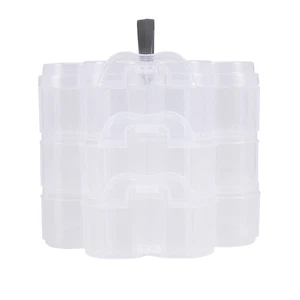3-Tier Clear Plastic Stackable Organiser Storage Hobby Craft Box Container5762 - Bild 1 von 4
