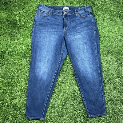 Pantalones de mezclilla azules Lane Bryant talla 16 tiro bajo Boyfriend Flex cintura mágica 38x27 Foto 1 de 4