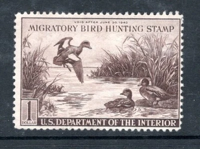1942 RW9  Duck Hunting $1.00  Baldpales M NG - Image 1 of 2