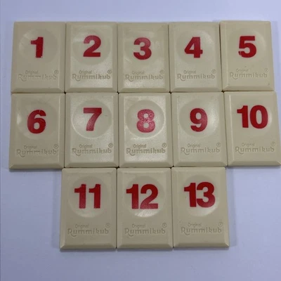 VINTAGE Deluxe Edition Rummikub 1997 Pressman Toys Replacement Red Tiles - Image 1 of 2