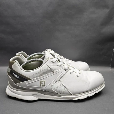 FootJoy Pro SL Golf Shoes Mens Size 10.5 White Gray Spikeless Leather Sneakers - Image 1 of 4