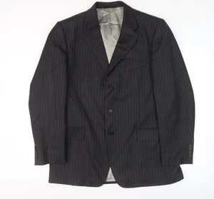 Aquascutum Men's Black Striped Blazer - Size 44R Formal - Picture 1 of 12