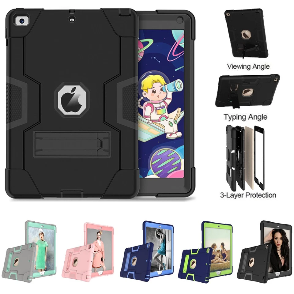 For iPad 3rd 4th 5th 6th 7th 8th 9th Gen Shockproof Heavy Duty Case Stand Cover - Image 1 of 4