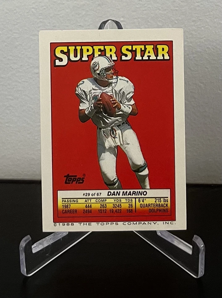 1988 Topps Super Star Sticker Back Cards - Dan Marino, Mike Rozier #29 Mike... - Image 1 of 2