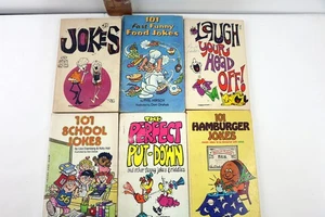 Lot of 6 Vintage 101 Joke Books (School, Food) & Other Jokes & Riddles PB - Picture 1 of 9