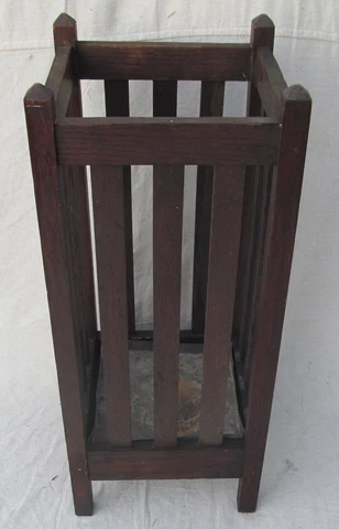 ANTIQUE ARTS & CRAFTS PERIOD MISSION OAK CRAFTSMAN UMBRELLA HALL STAND Cover