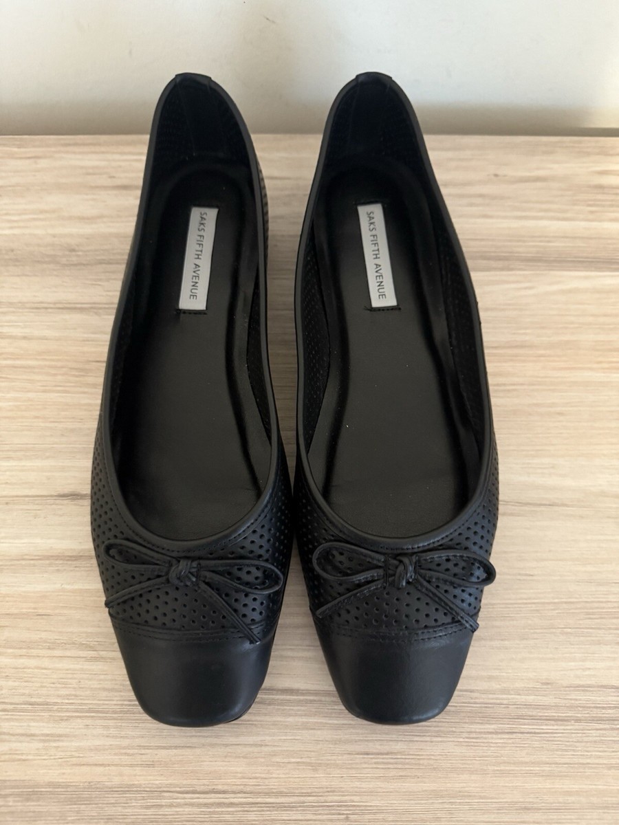 Saks Fifth Avenue 黒 バレエシューズ Saks Fifth Avenue 黒 バレエシューズ フラットシューズ | Saks