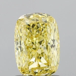 1.09 CT Yellow Cushion Cut Lab Grown Diamond For Engagement Ring - IGI Certified - Picture 1 of 4