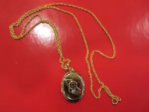 Vintage Gold Filled? California Bell Telefon Halskette Medaillon echter Diamant Saphir - Bild 1 von 7
