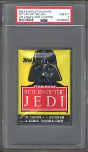 1983 Topps Star Wars - Return of the Jedi Series 1 Wax Pack - Darth Vader PSA 8 - Picture 1 of 2