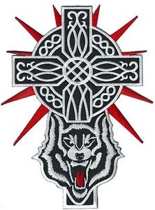 Grand patche dorsal écusson dos grande taille Croix Celte patch brodé - Imagen 1 de 1