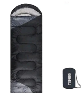 Tuphen Sleeping Bag Black for Adults Kids Boys Girls Backpacking Hiking Camping - Picture 1 of 2