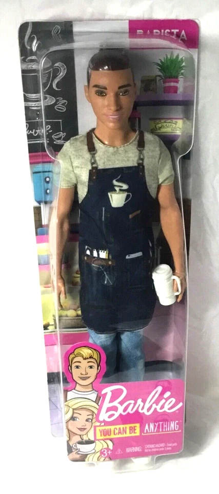 Barbie Ken Doll You Can Be Anything Barista FXP03 Coffee Ken4