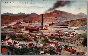 Postcard Globe Arizona c1910s Old Dominion Works Gila County Railroad Smelter - Bild 1 von 2