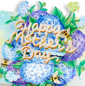 Mothers Day Pop up Cards, Happy Mother'S Day, Hydrangeas, 3D Greeting Cards, Gif - Picture 1 of 12