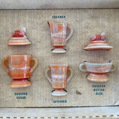 Juego de Cordero Infantil Boyd’s Cristal Arte Vidrio Azúcar Crema Cuchara Plato de Mantequilla Nuevo Foto 1 de 4