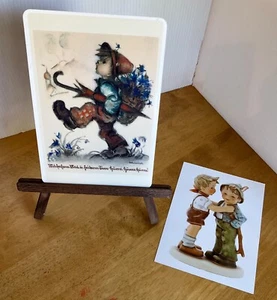 Goebel Hummel Club Edition Globetrotter Ceramic Postcard w/Easel + Well Done PC - Picture 1 of 7