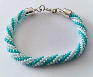 Crochet beading bracelet hand made with Toho beads choose from 6 - Picture 1 of 15