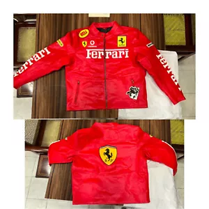 Ferrari Racing Leather Jacket Vintage RARE 2004 WORLD CHAMPION Racing Jacket - Picture 1 of 6