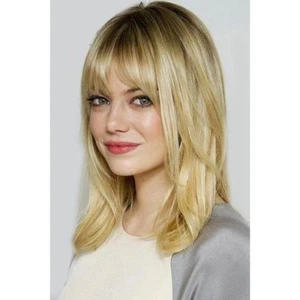 Attractive Blonde Long Fluffy Natural Wavy Women's Synthetic Wig Hai - Picture 1 of 6