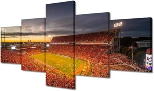 Arte de pared Memorial Stadium Clemson, Carolina del Sur, impresión de tigres sobre lienzo 5 piezas - Imagen 1 de 6