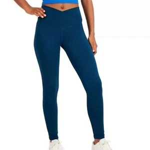 Legging Jenni On Repeat Crossover Largo Completo, Azul Celestial/Legión. - Imagen 1 de 5