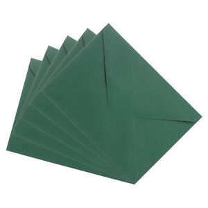 5x7 Envelopes, 100Pcs A7 Size V Flap Invitation Envelopes, Dark Green