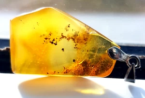 GENUINE BALTIC AMBER PENDANT EGG YOLK - YELLOW COLOR - Picture 1 of 10