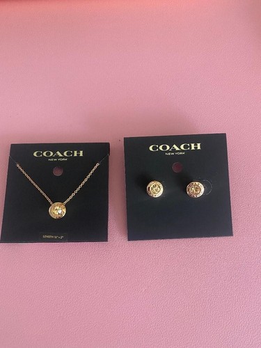 set orecchini coach + collana oro nuovi con etichetta