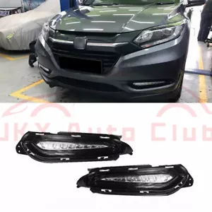 For Honda HRV Vezel 2015-2018 e 2Pcs LED DRL Daytime Fog Light Turn Signal Lamp - Foto 1 di 9