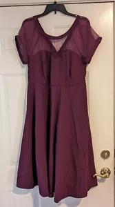 Torrid Purple Illusion Neck Sweetheart Midi Fit And Flare Dress size 18 - Picture 1 of 4