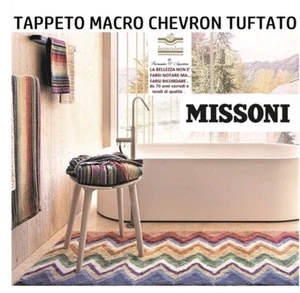 Tappeto MISSONI cm. 160 x 70 cotone 100% , tuftato macro chevron , multiuso . - Picture 1 of 11