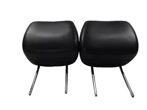 2008-2009 Subaru Outback Front Seat Head Rests Headrests Set Black Leather OEM - Picture 1 of 4
