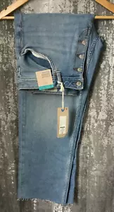 Marks & Spencer Ladies High Waist Straight Cropped Lt Indigo Jeans Size 14 Reg - Picture 1 of 9