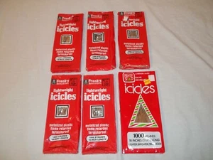 Vtg 6 Packages Christmas Tree Silver Tinsel 18" Icicles Brite Star & Franks - Picture 1 of 6